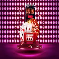 Online slot game reels displayed on a mobile phone screen